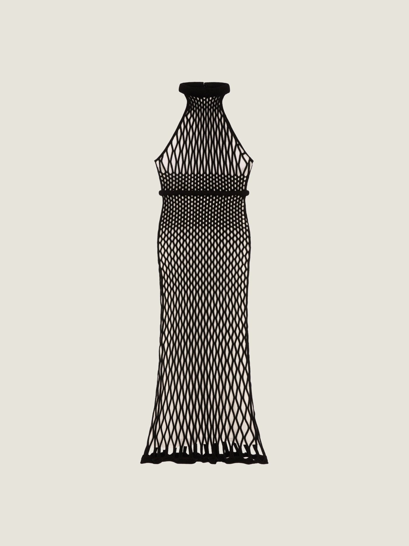 Halterneck dress in mesh