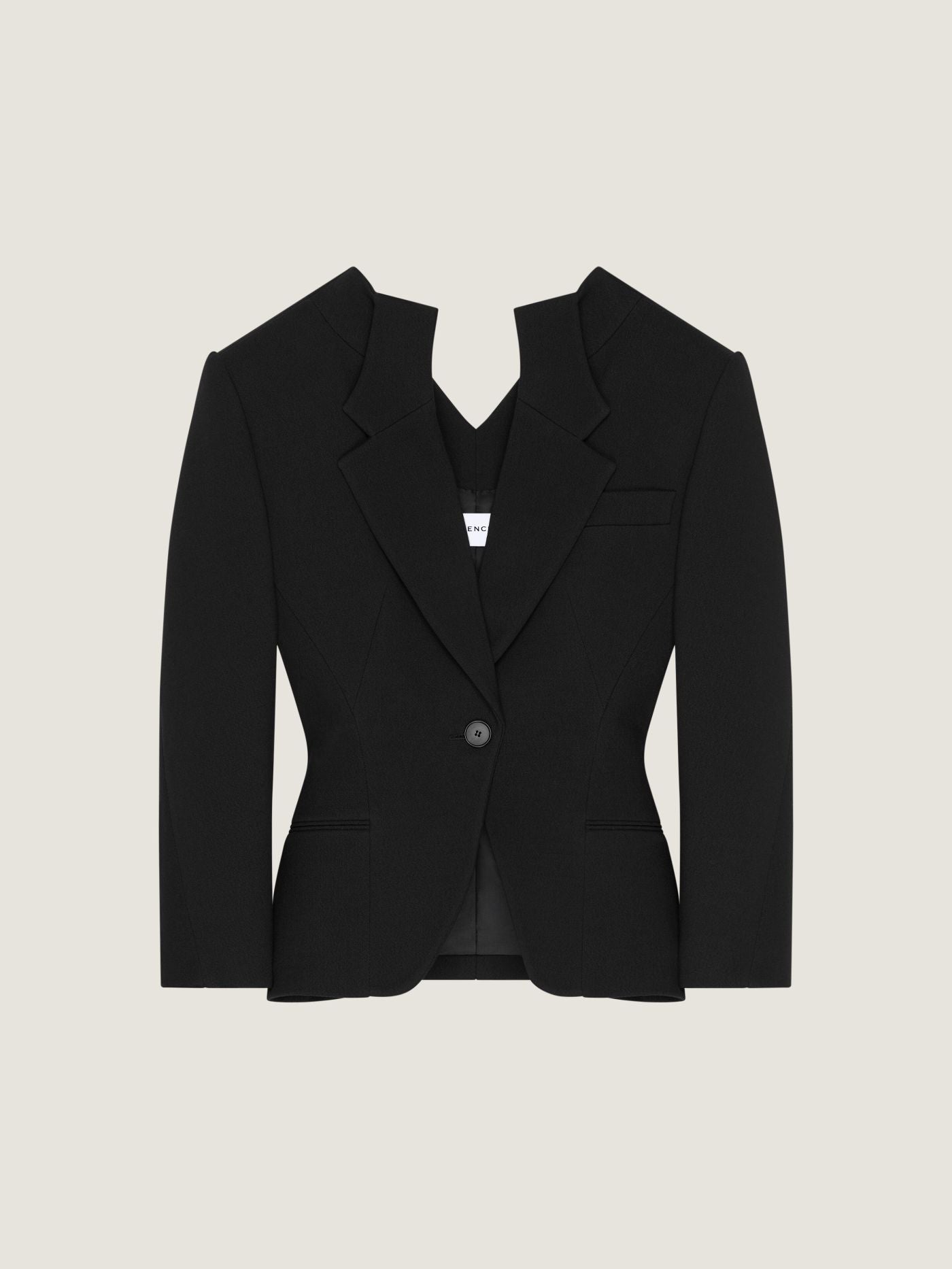 Single-breasted slashed jacket in wool