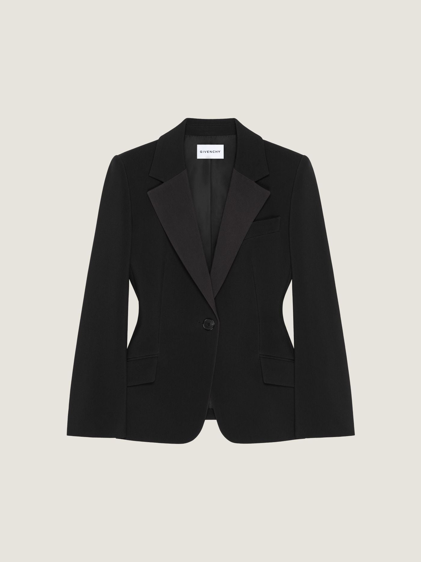 Single-breasted tuxedo jacket in wool