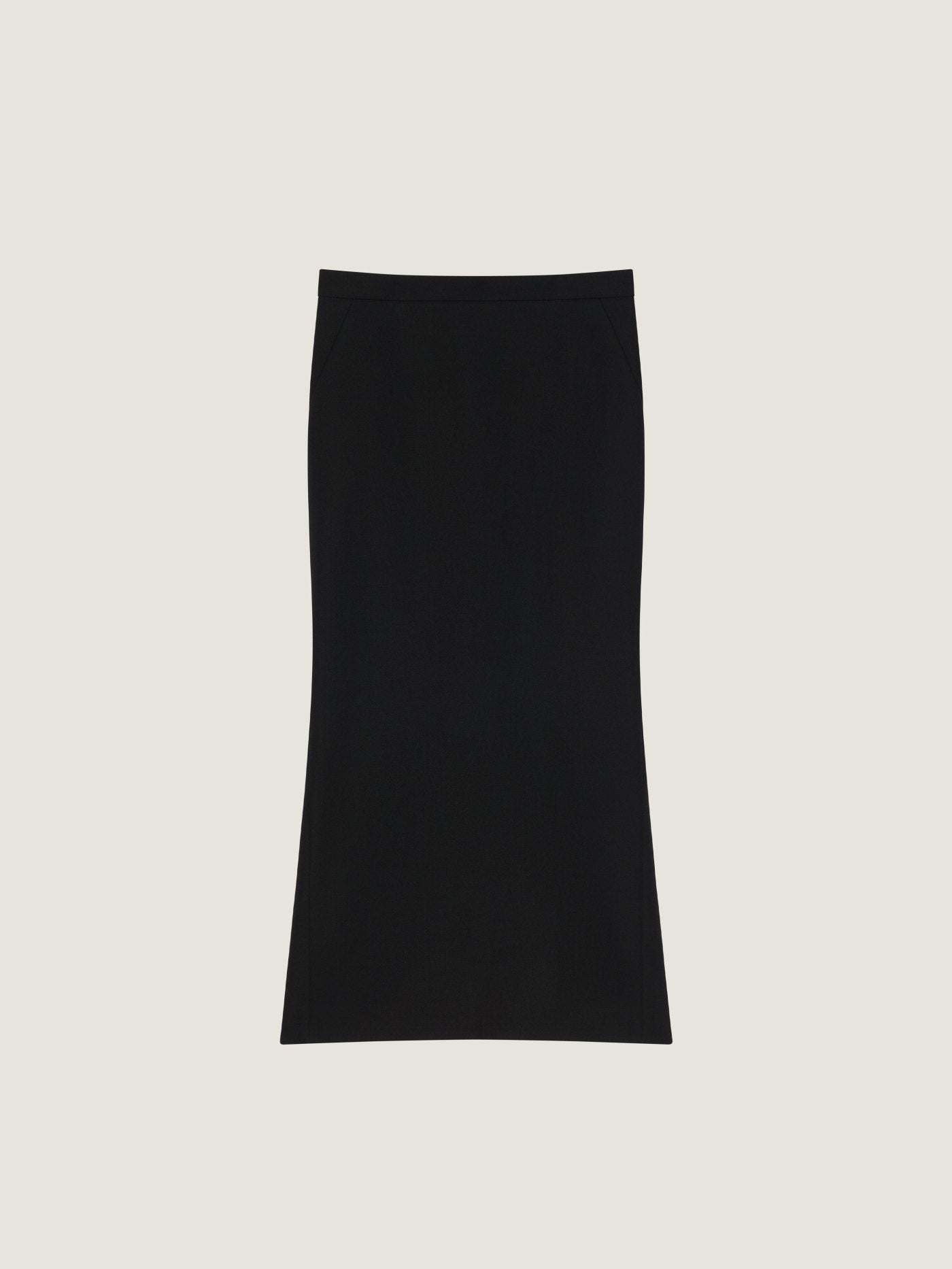 Midi kickback skirt in crepe cady