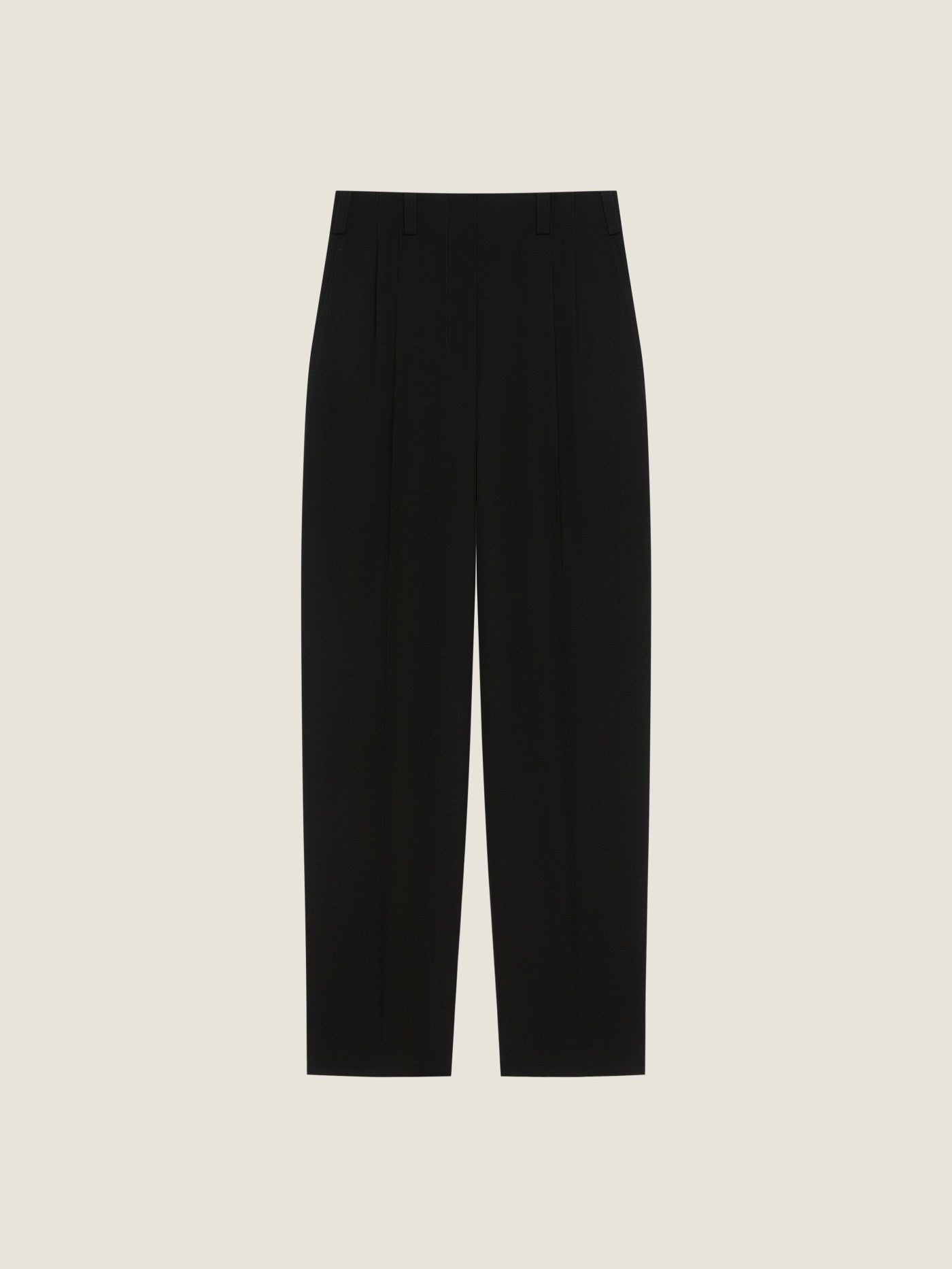 Double pleat pants in wool