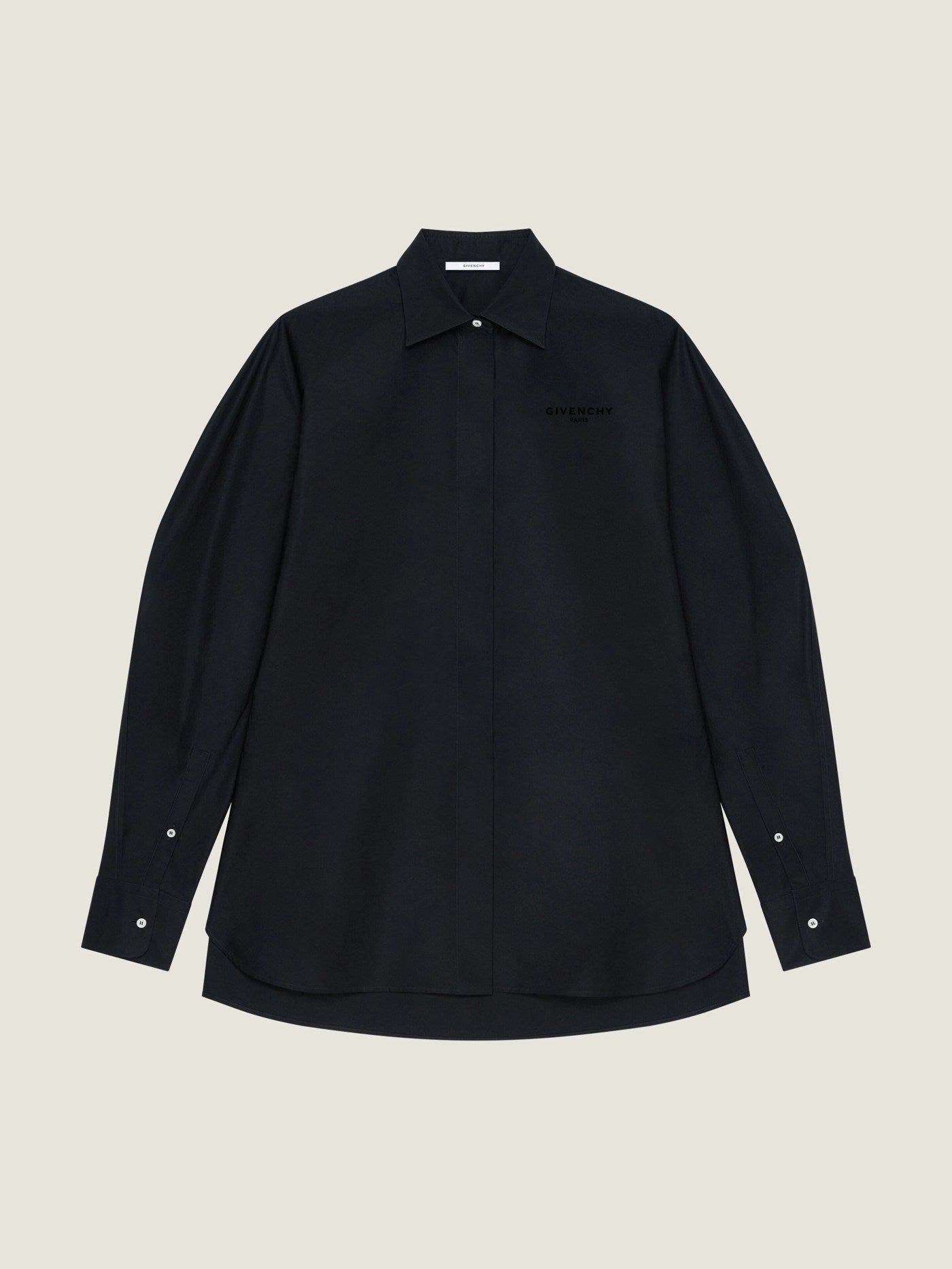 Cocoon shirt in poplin with Givenchy embroidery