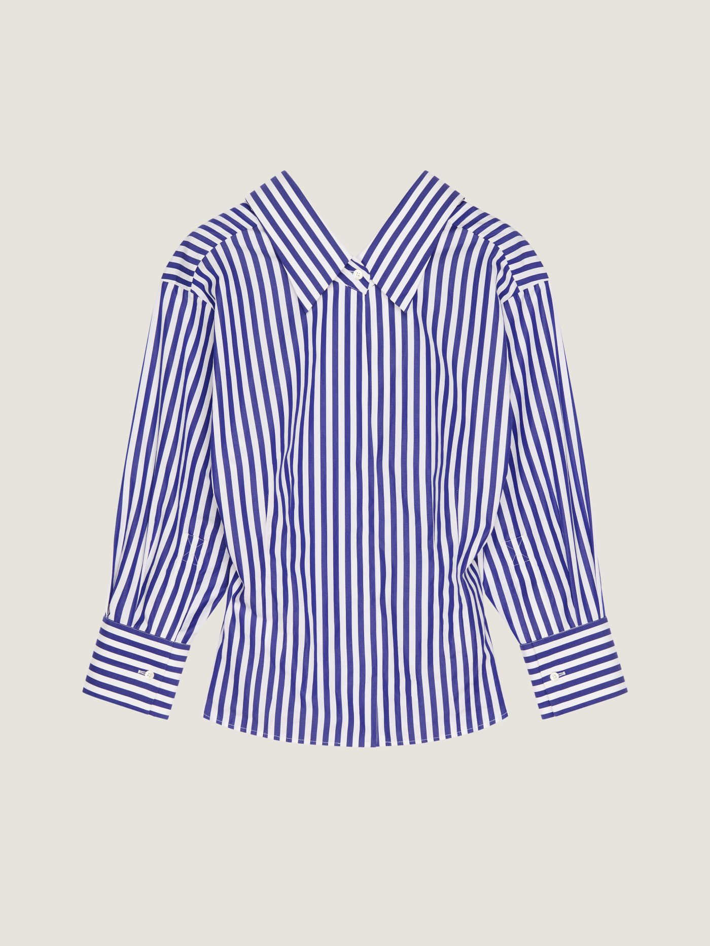 Slashed striped shirt in poplin
