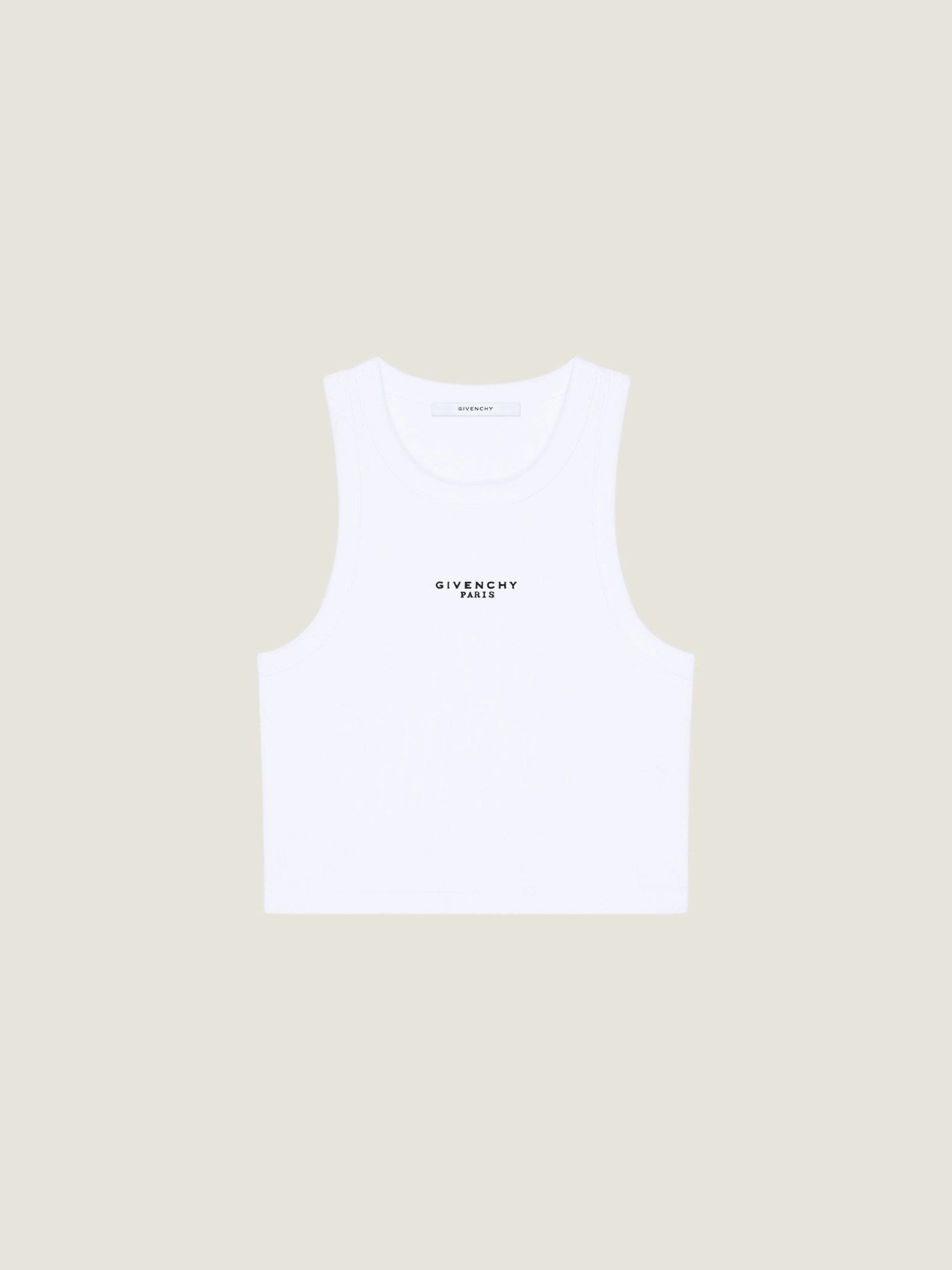 Cropped tank top in cotton with Givenchy Paris print