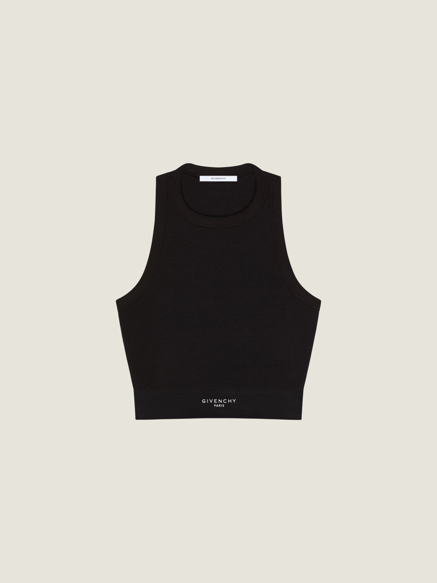 Cropped tank top in cotton with Givenchy band