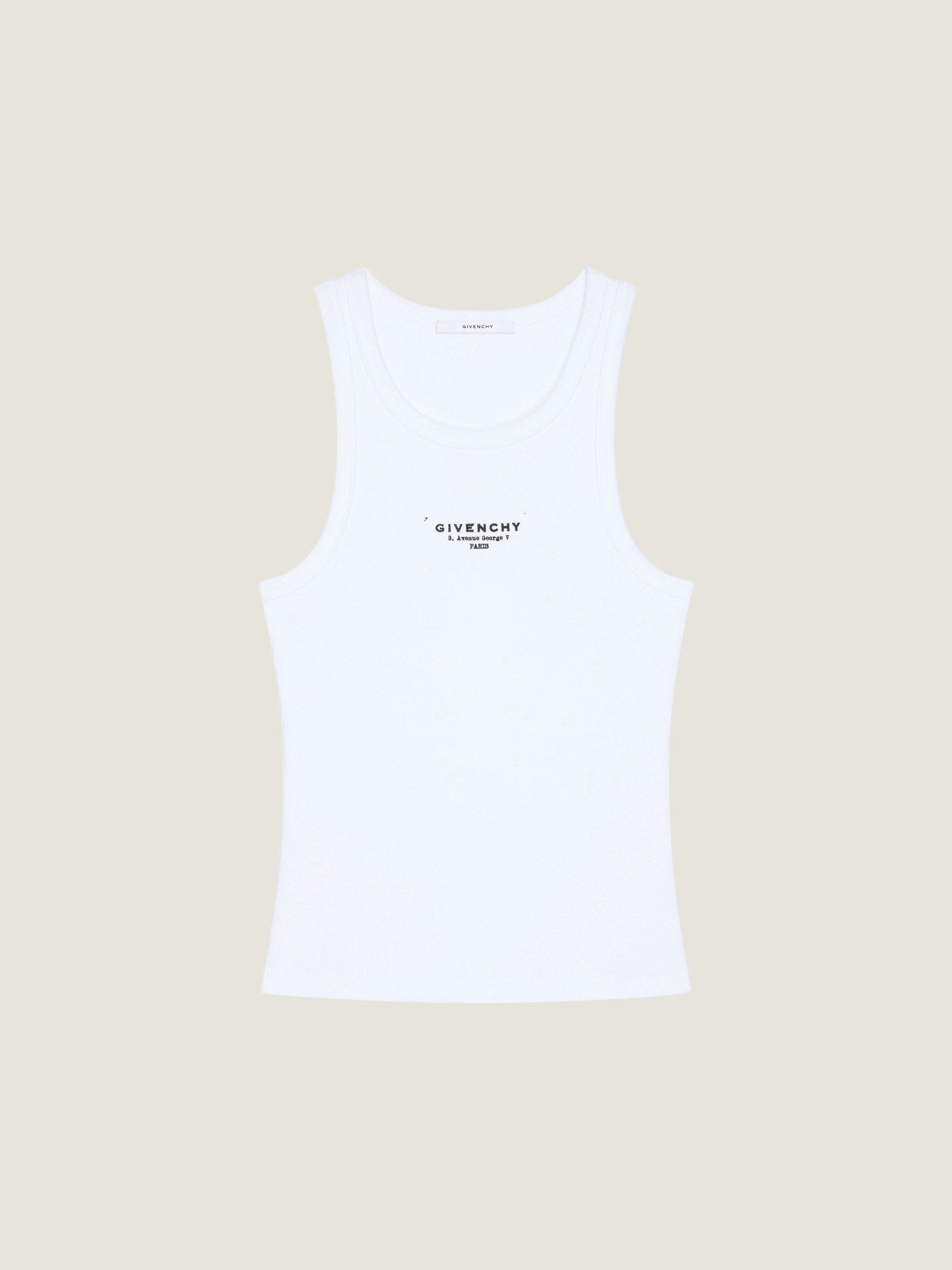Slim fit tank top in cotton with Givenchy Stamp print