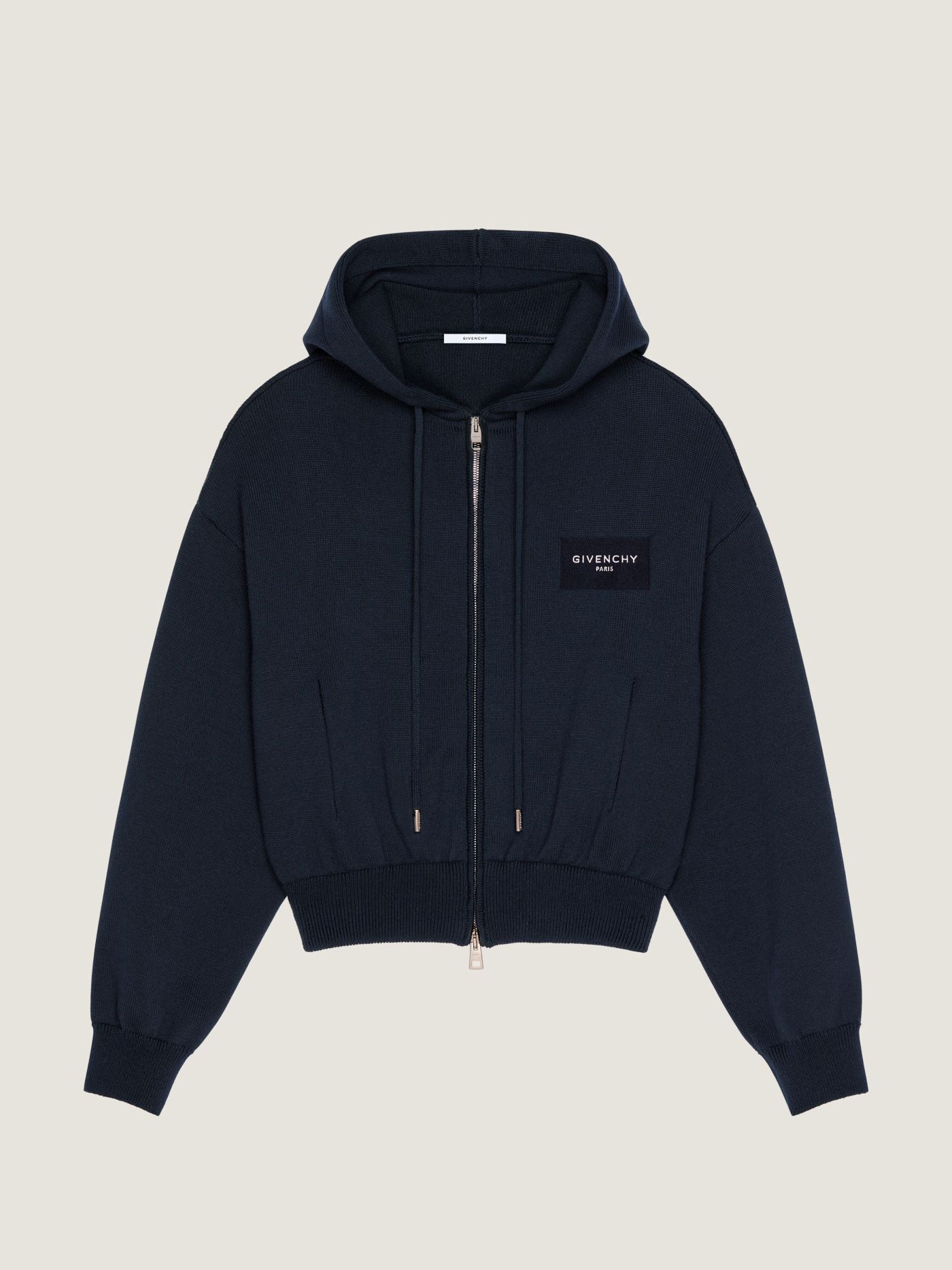 Zipped hoodie in wool and cotton with Givenchy Paris