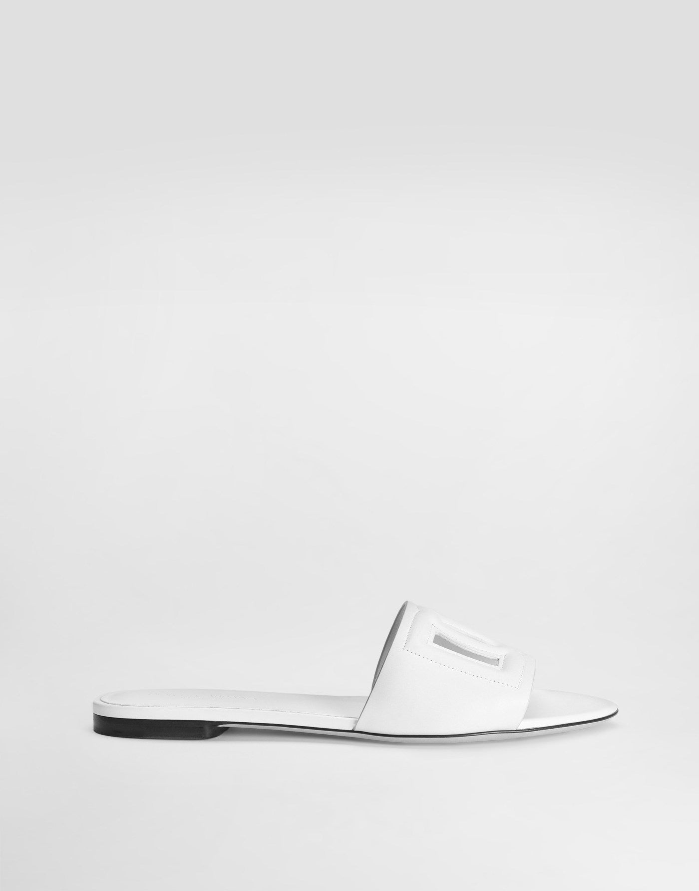 Calfskin slides with DG logo