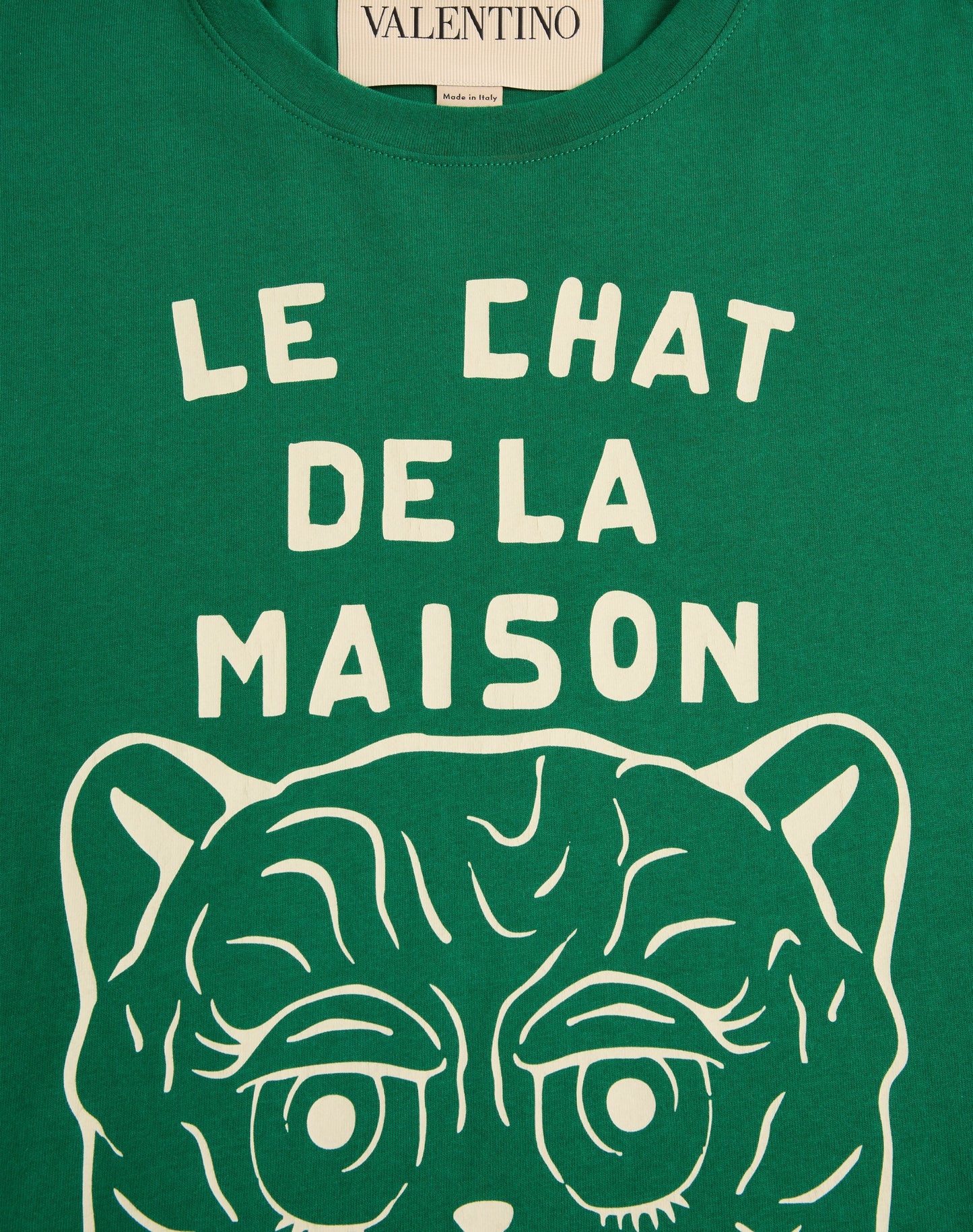 Cotton T-shirt With Le Chat De La Maison Print