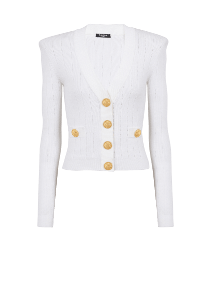 Cropped knit cardigan