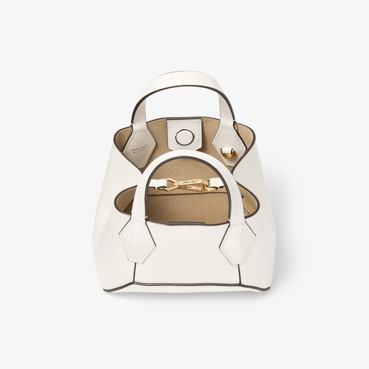 Diamond Tote Mini Latte Leather Mini Tote Bag
