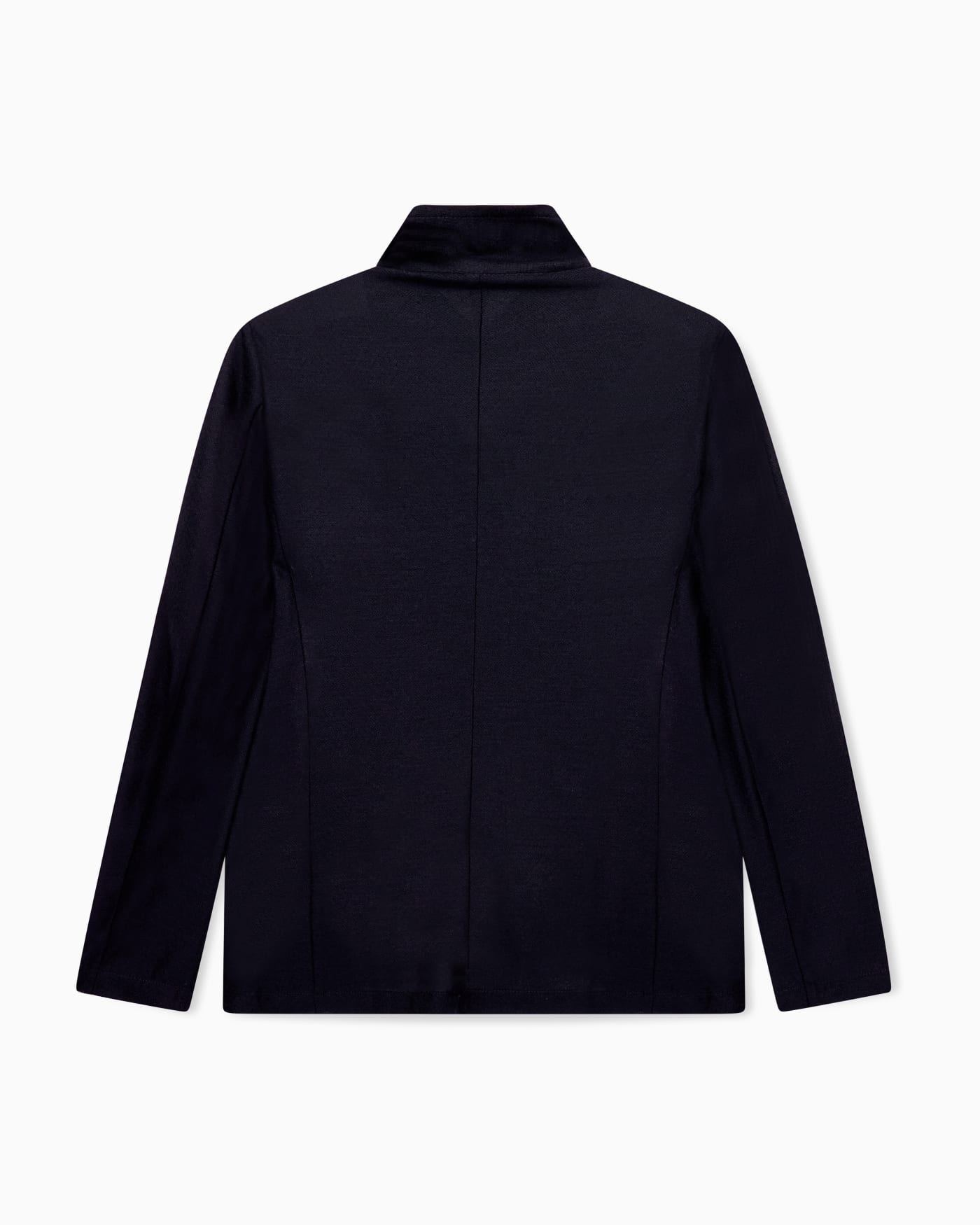 Unlined blazer in textured virgin wool jersey with pockets