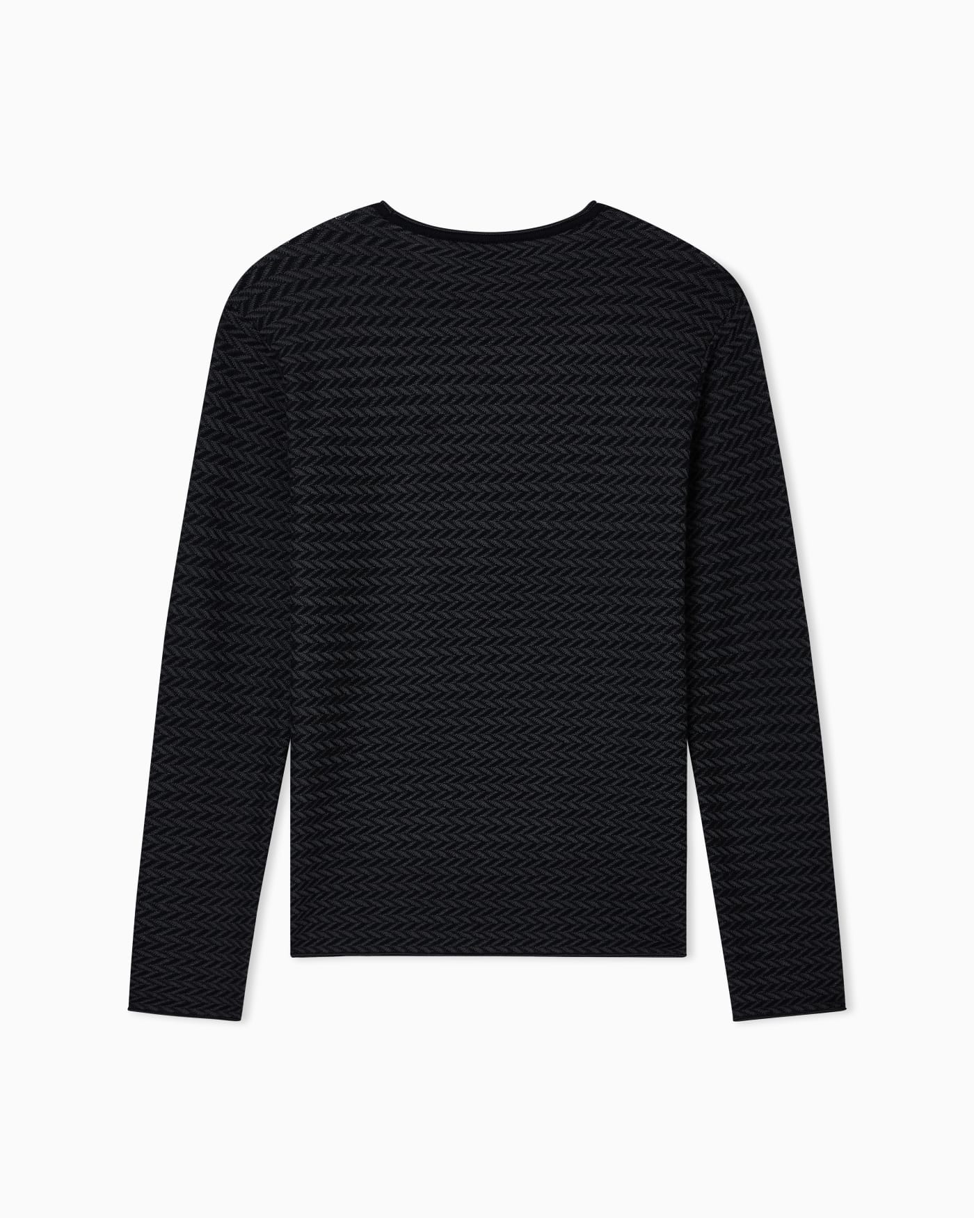Icon virgin-wool jumper with a two-tone chevron motif