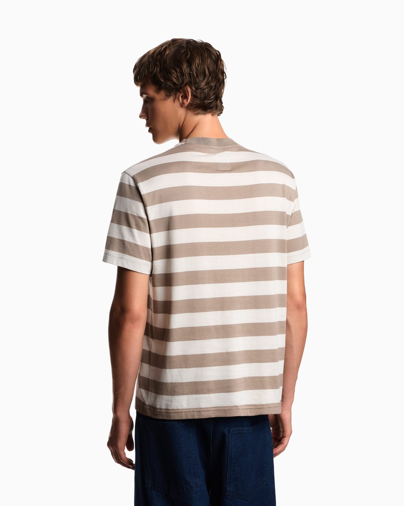 Eagle Club striped jersey T-shirt with patch