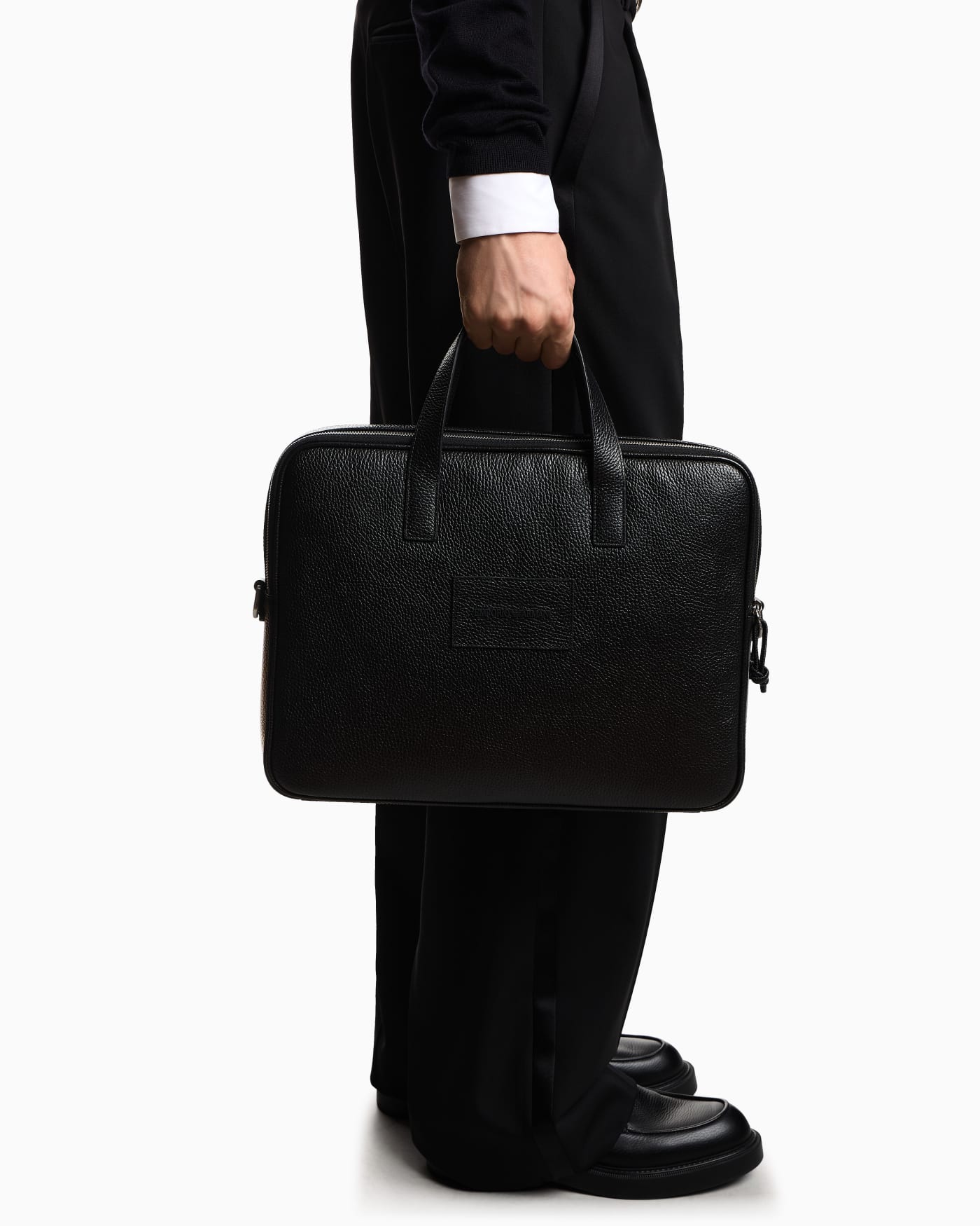 business bag in tumbled leather