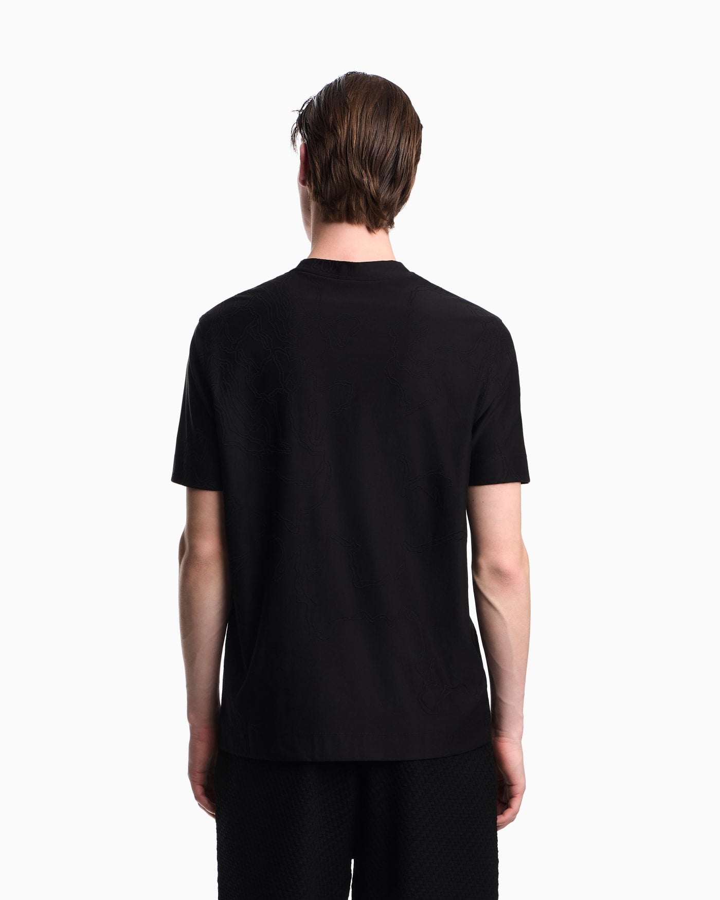 Jersey jacquard T-shirt with all-over motif