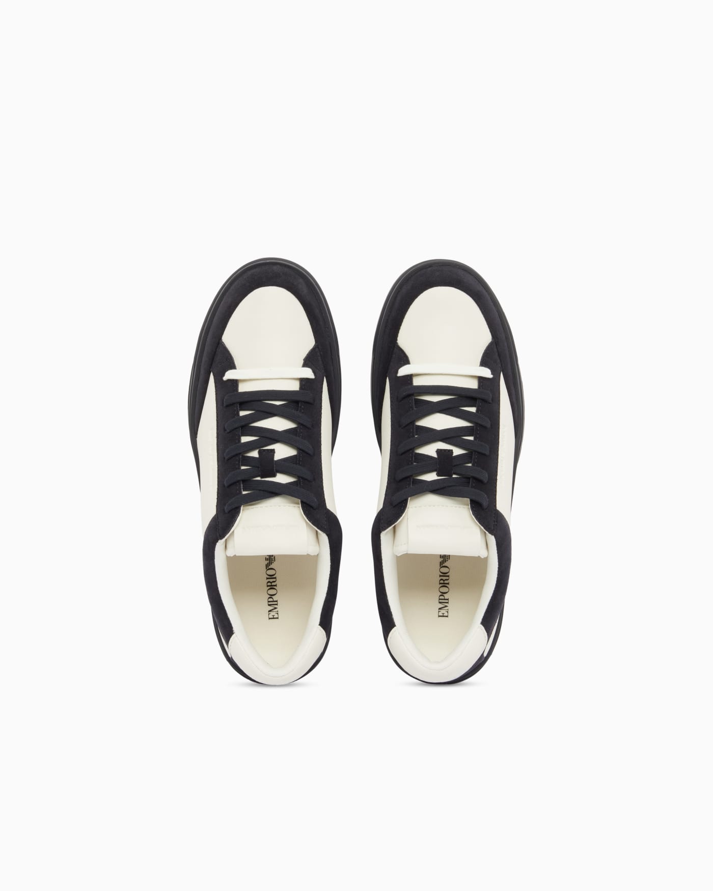 Leather sneakers with suede details