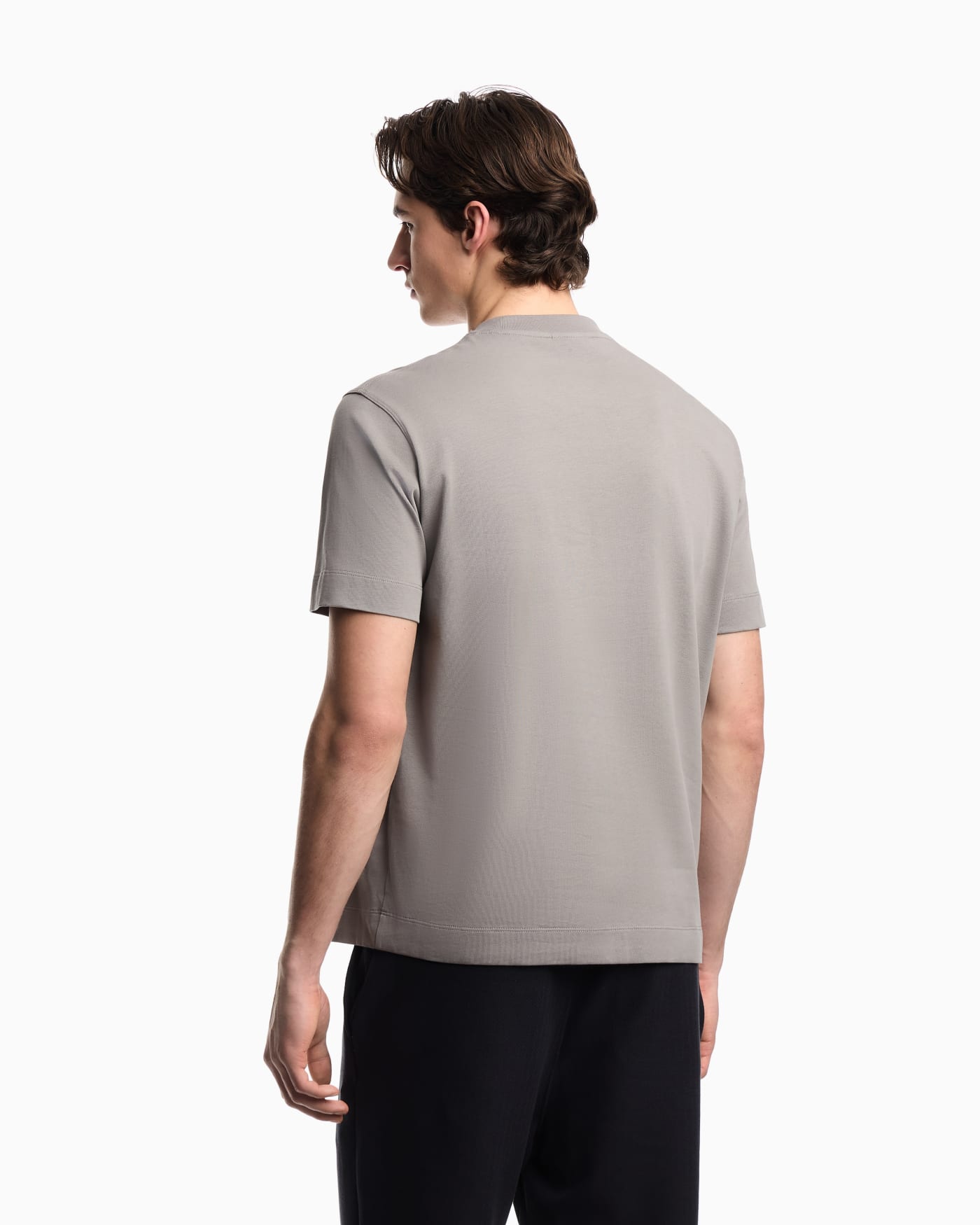 Heavy jersey T-shirt with embossed logo embroidery