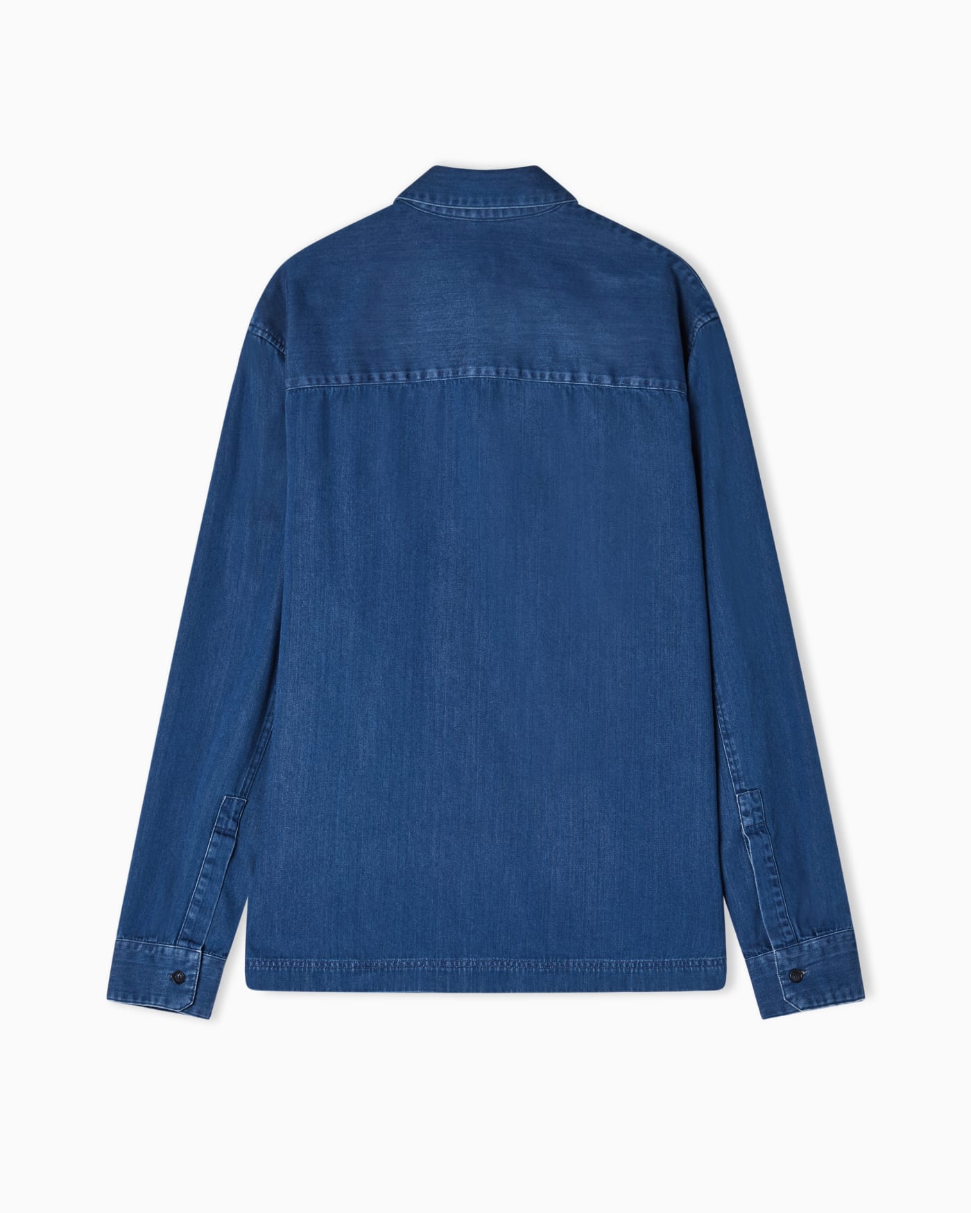 Icon denim polo-collar shirt