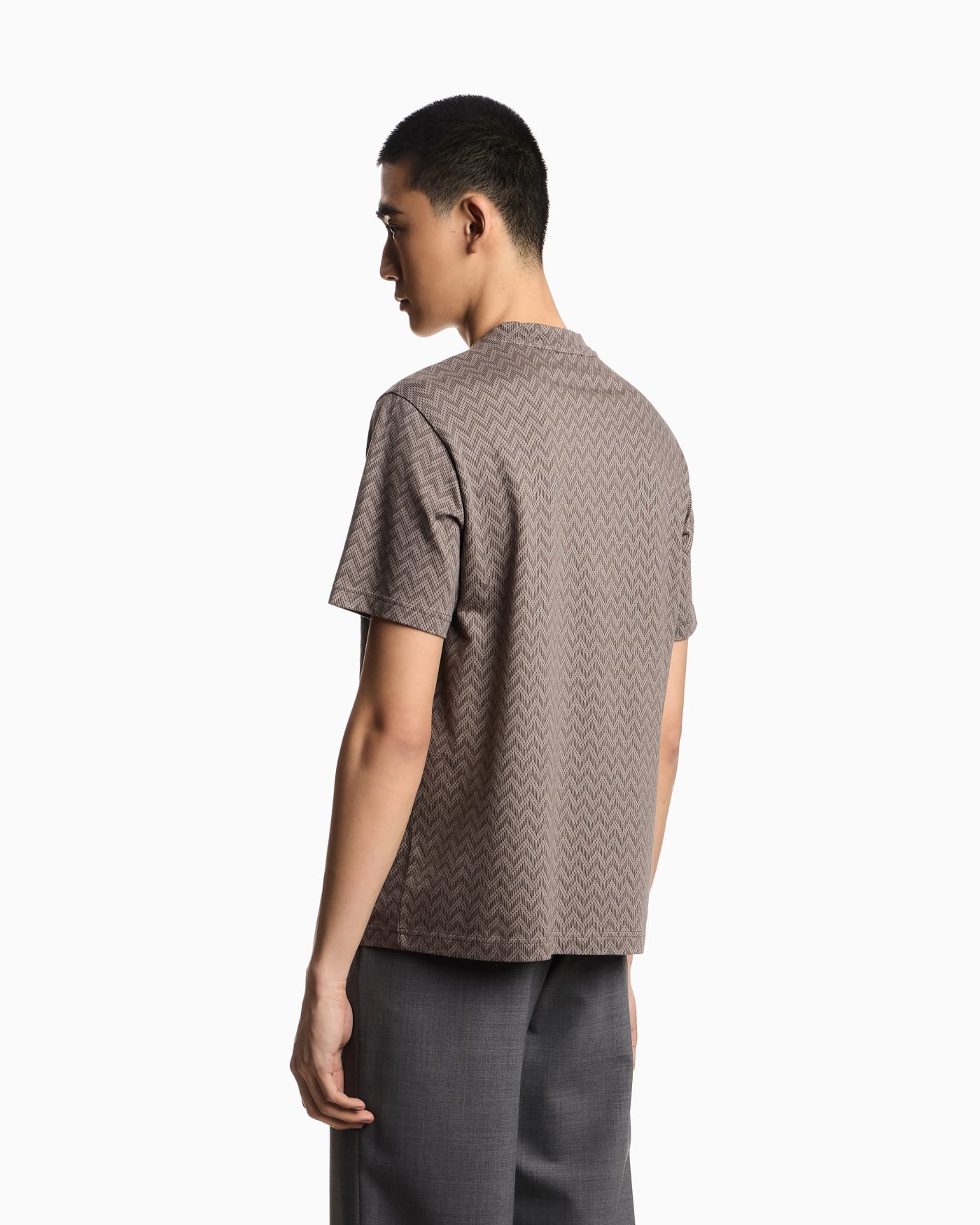 Jersey t-shirt in pure cotton jacquard Capsule Icon