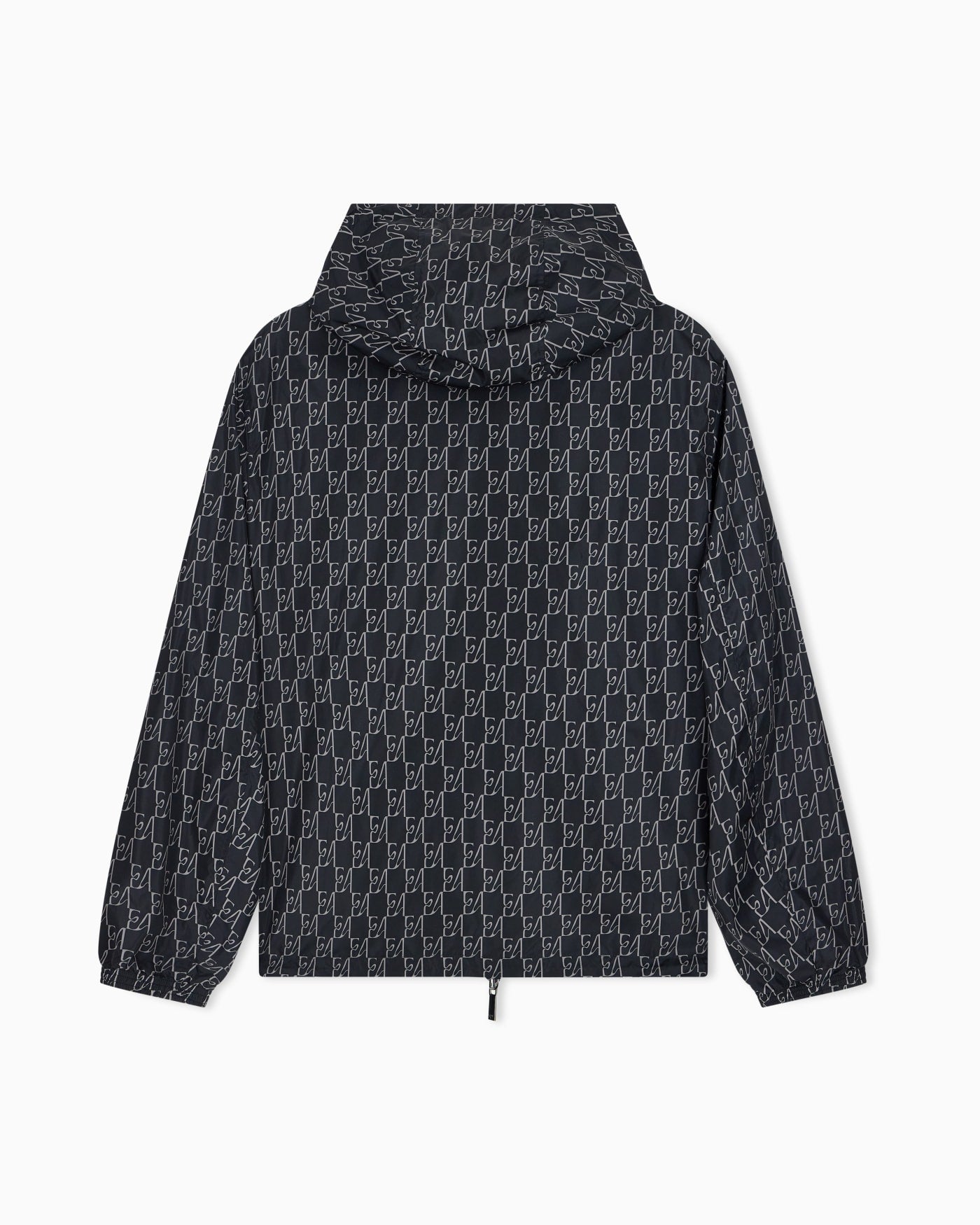Hooded blouson jacket with a zip and an all-over print