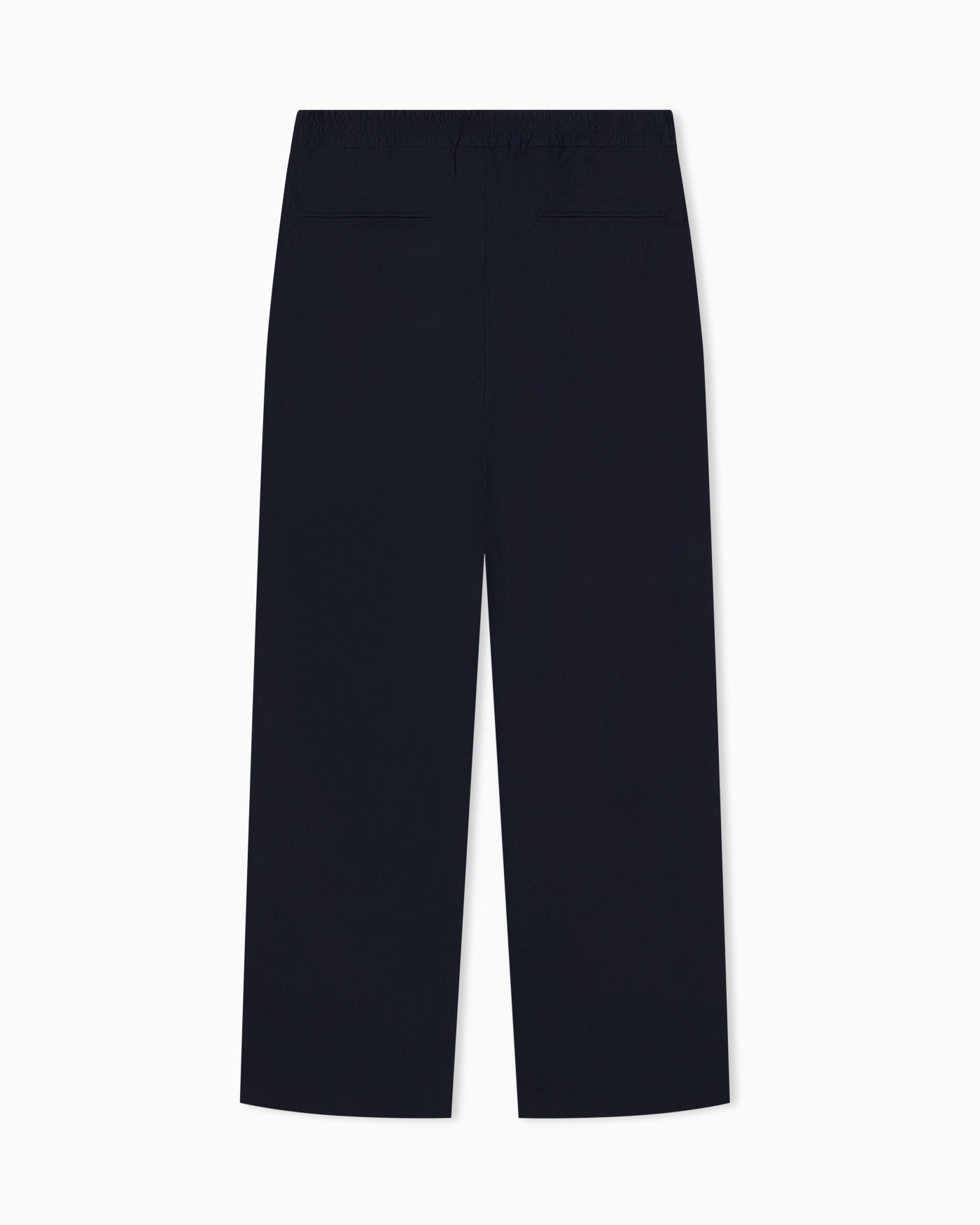 Regular fit cotton poplin trousers with elasticated waist