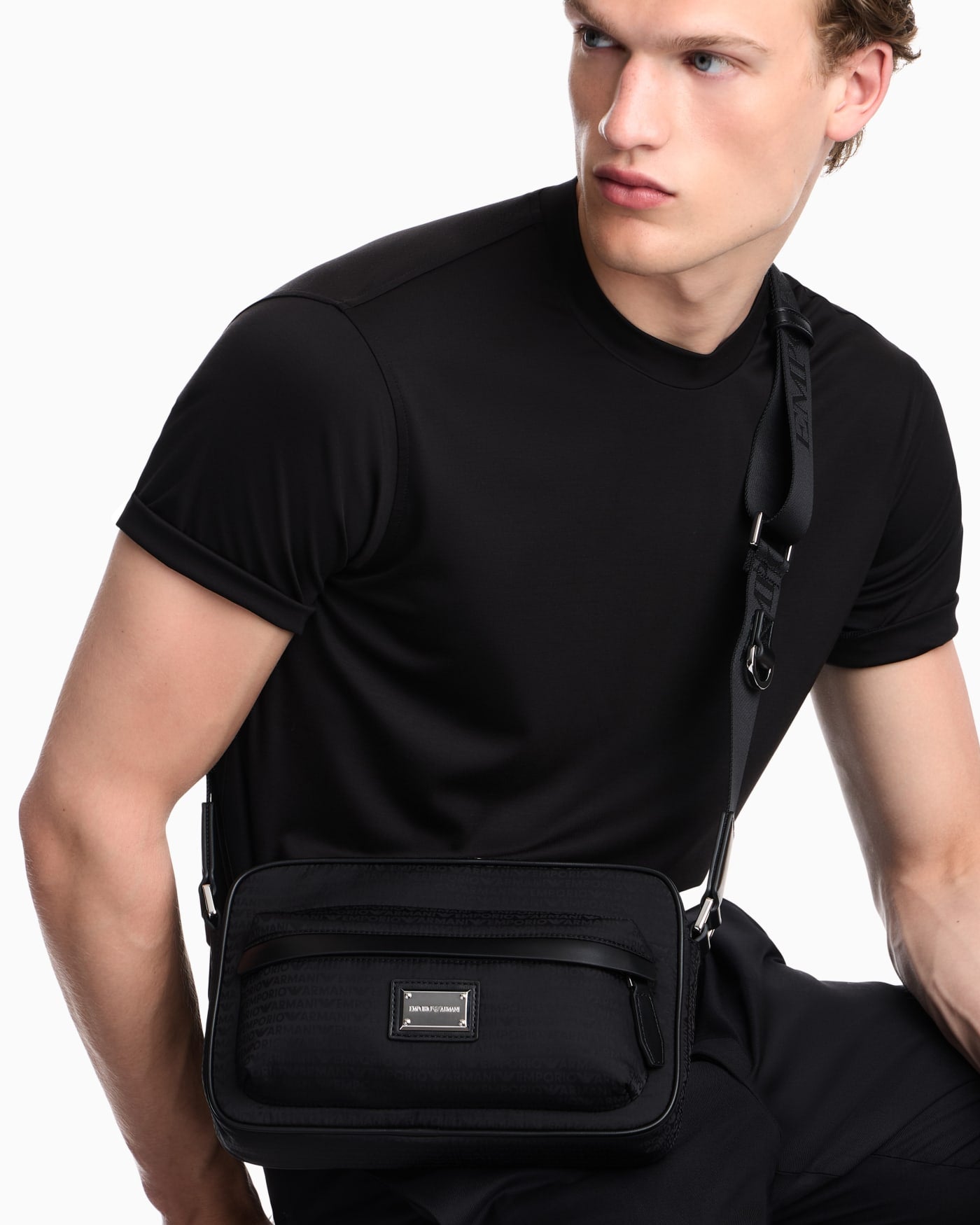 Crossbody messenger bag with zip and adjustable strap