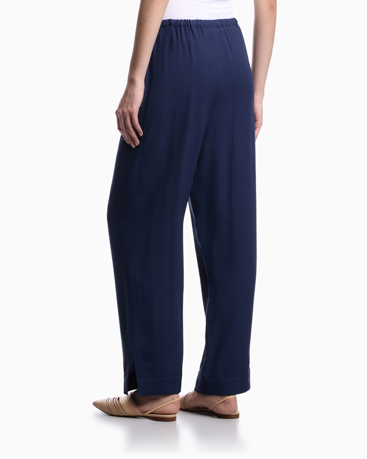 flowing micro leopard spot jacquard trousers