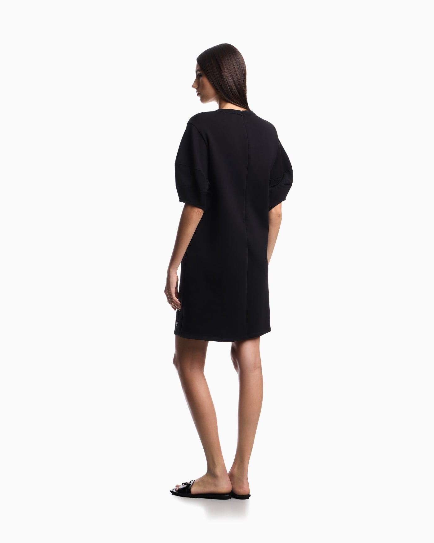 Stretch double jersey dress with rayon insert