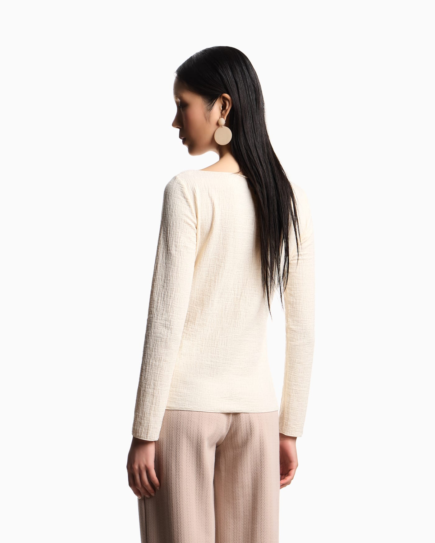 Boat neck jumper in textured jersey