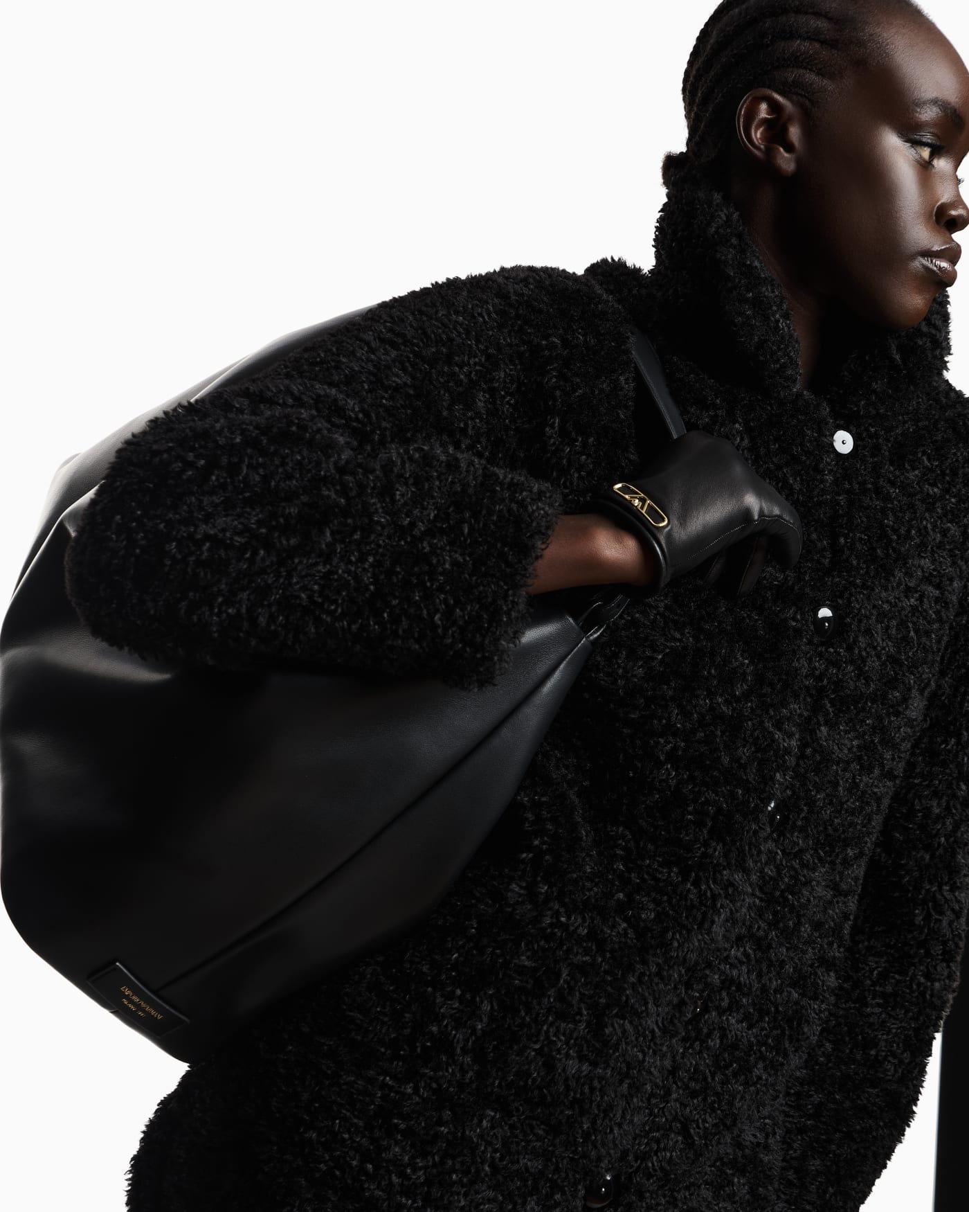 Leather oversized hobo bag