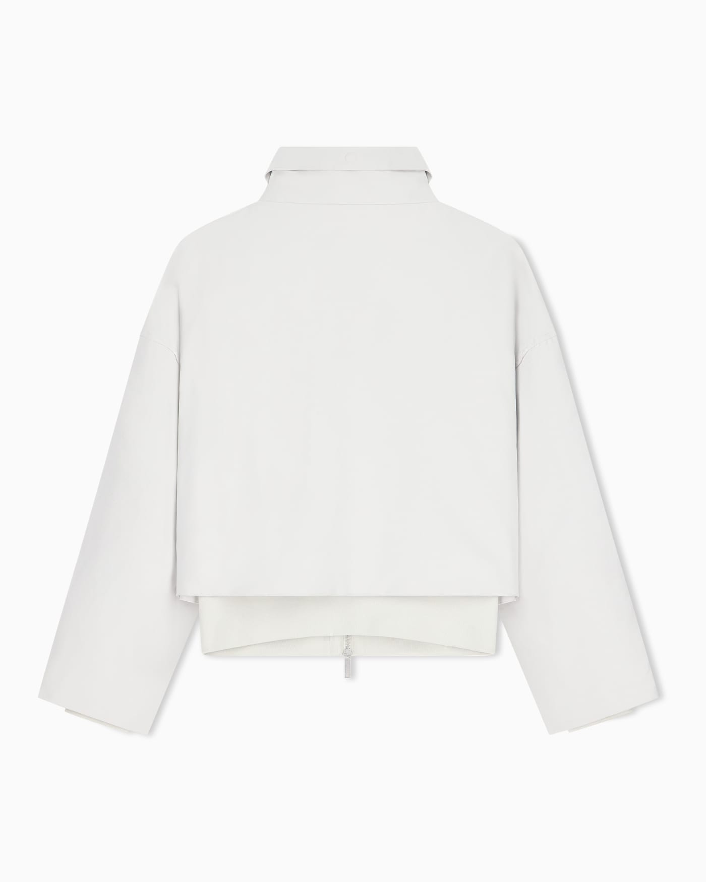 Blouson jacket in brushed techno cotton with a metal zipper