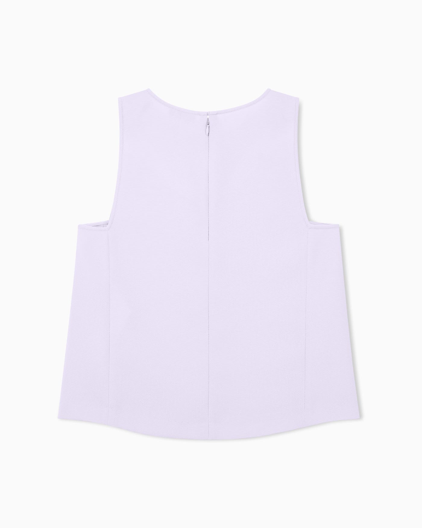 Textured sleeveless top with round neckline and back zip