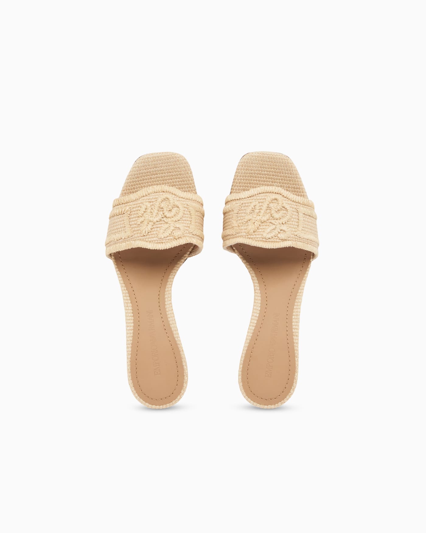 Woven raffia heeled sandals
