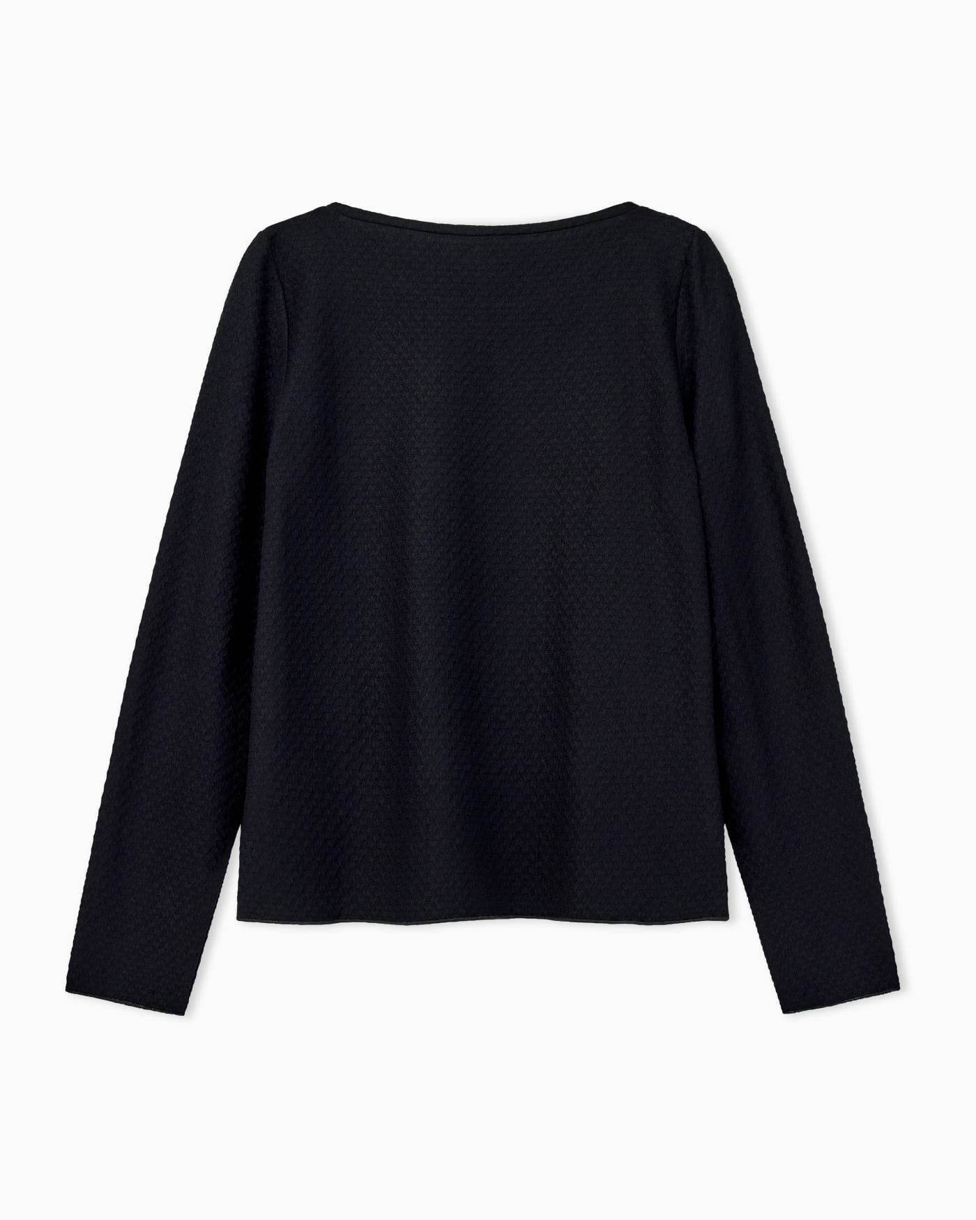 Long-sleeved jersey jumper with a jacquard relief pattern
