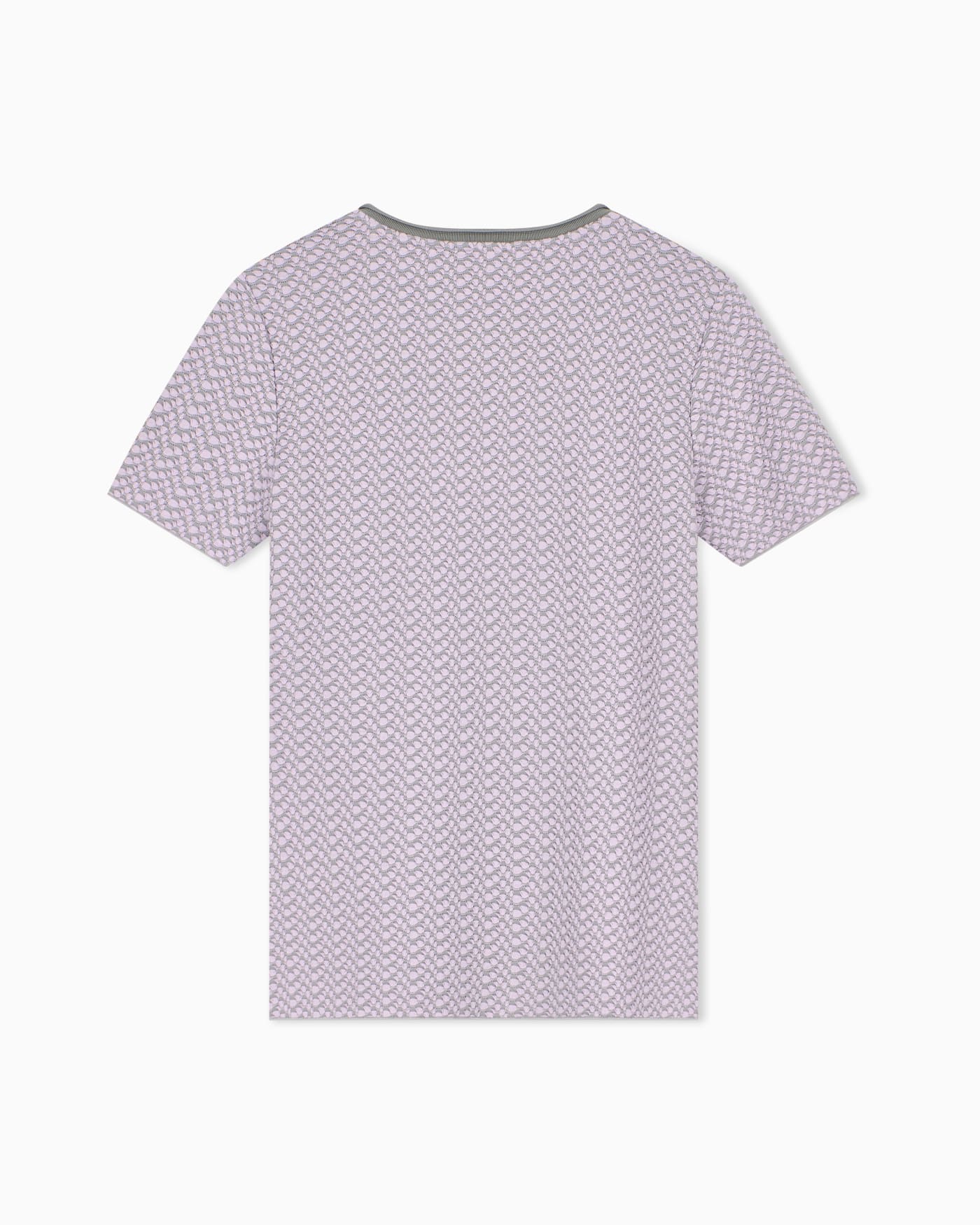 Short-sleeve jumper in geometric jacquard jersey