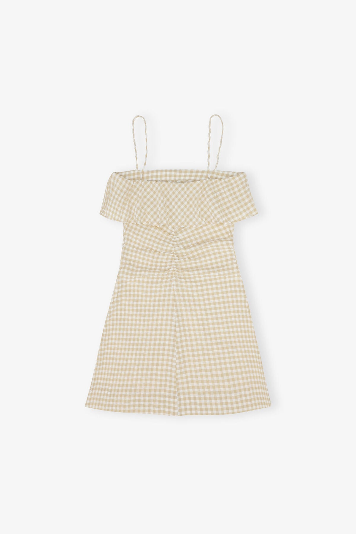 Stretch Seersucker Strap Mini Dress