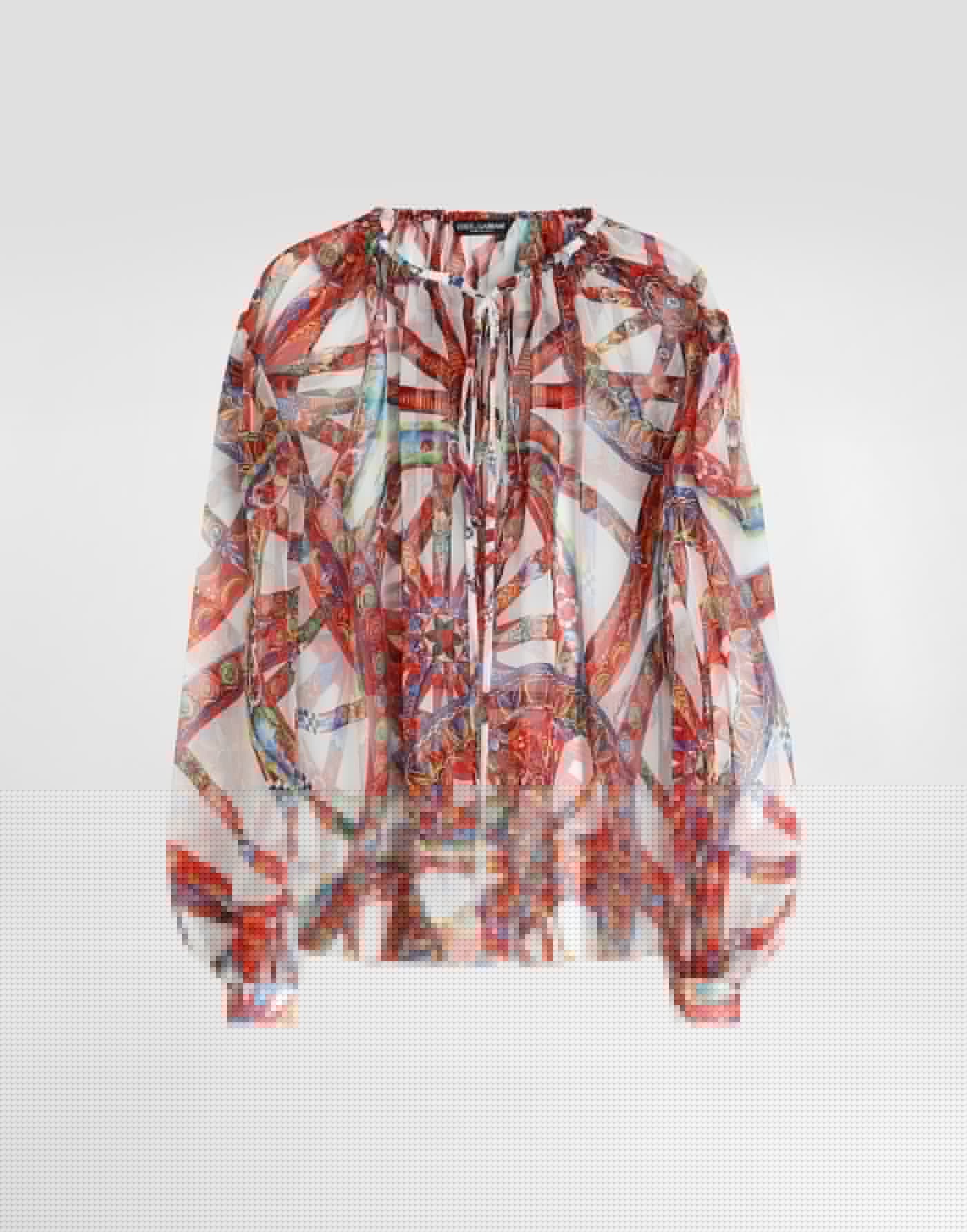 Carretto-print chiffon top