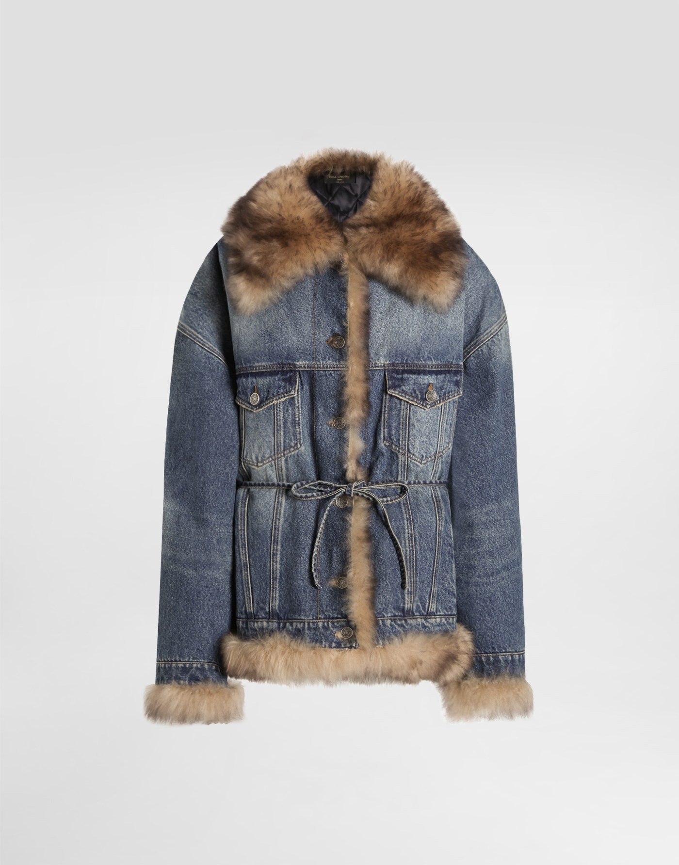 Denim jacket with fur