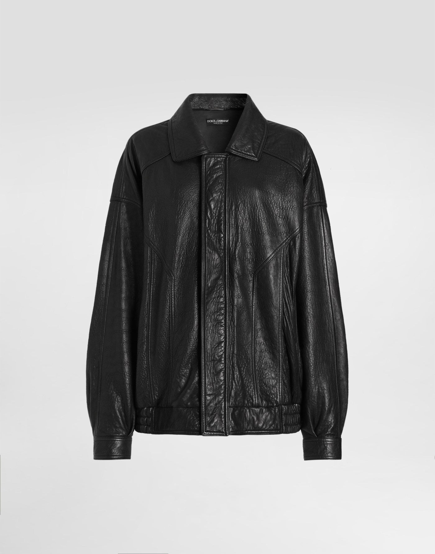 Single-breasted leather jacket