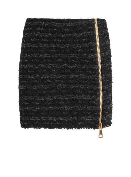 Short zipped tweed skirt