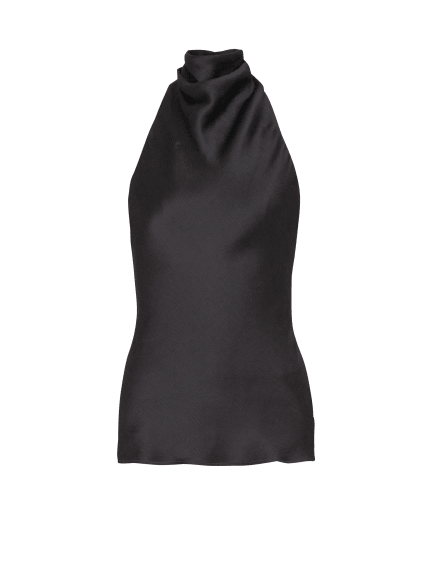 Backless crepe satin top