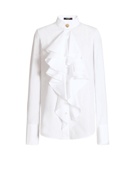 Ruffled poplin shirt