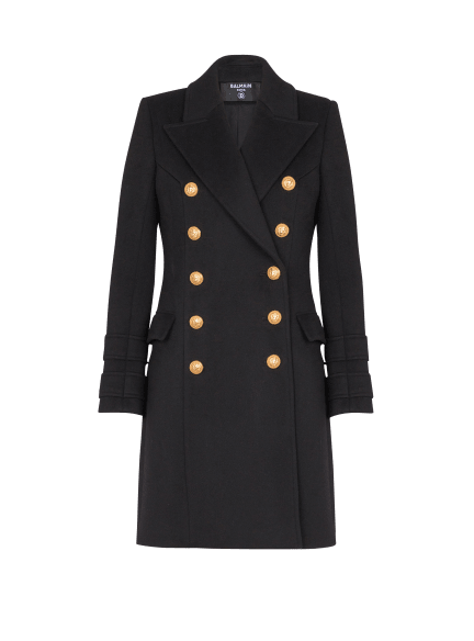 10-buttons wool and cashmere coat