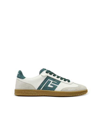 Balmain Swan suede and smooth leather trainers