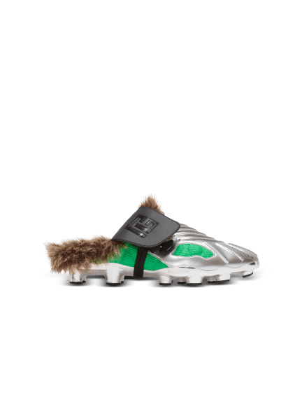 Half Time faux fur-lined mules with technical fabrics