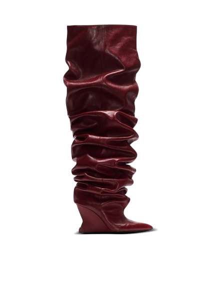 Wedge thigh-high boots