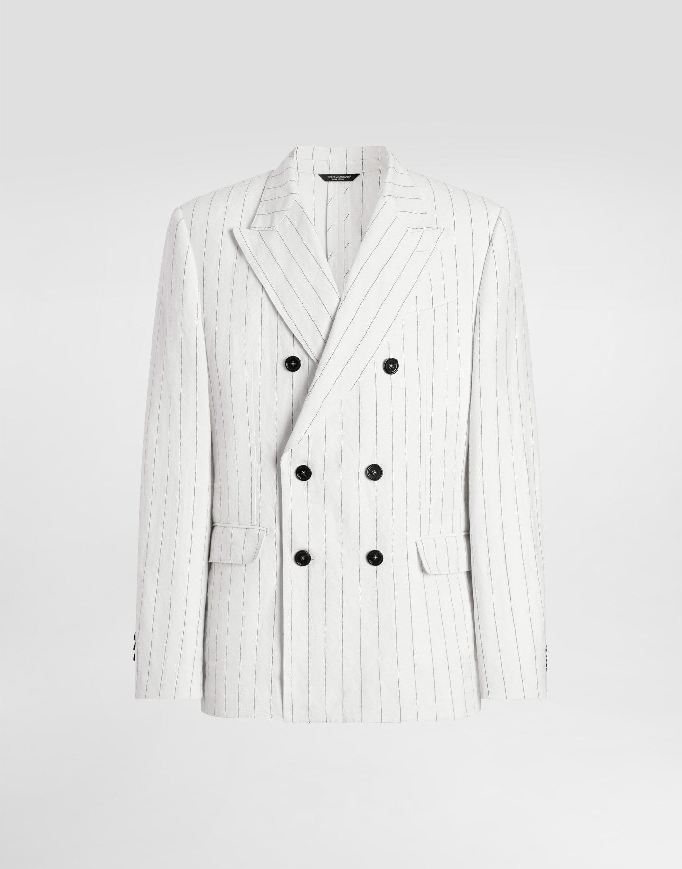 Double-breasted linen and wool jacket