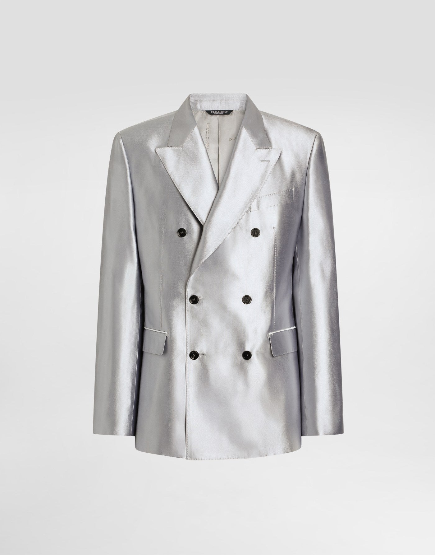 Sicilia light double-breasted silk shantung jacket