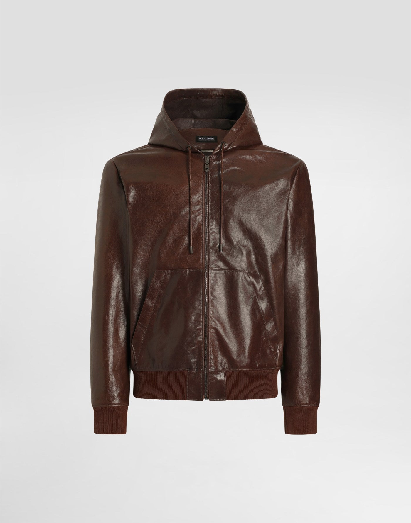 Hooded leather jacket
